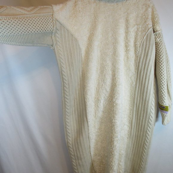 Free People Cream Knit Sweater Coat Mid Length Cardigan - Picture 12 of 12